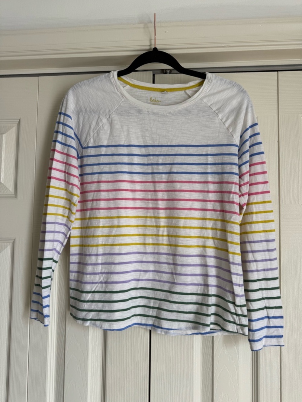 Boden Rainbow Striped Long-sleeve T-shirt Size Small